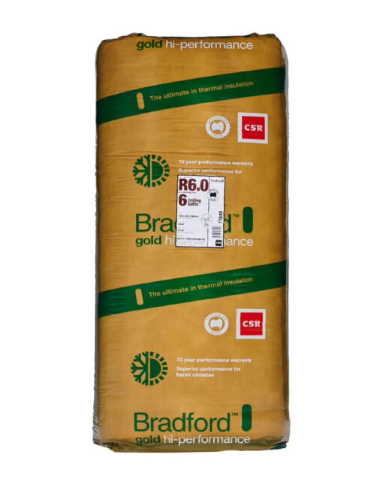 Bradford Glasswool Ceiling Batts R2.5 430 Wide, 16 Piece Pack 1160mm x 430mm
